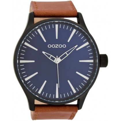 OOZOO Timepieces 51mm Cognac Βrown Leather strap C7421